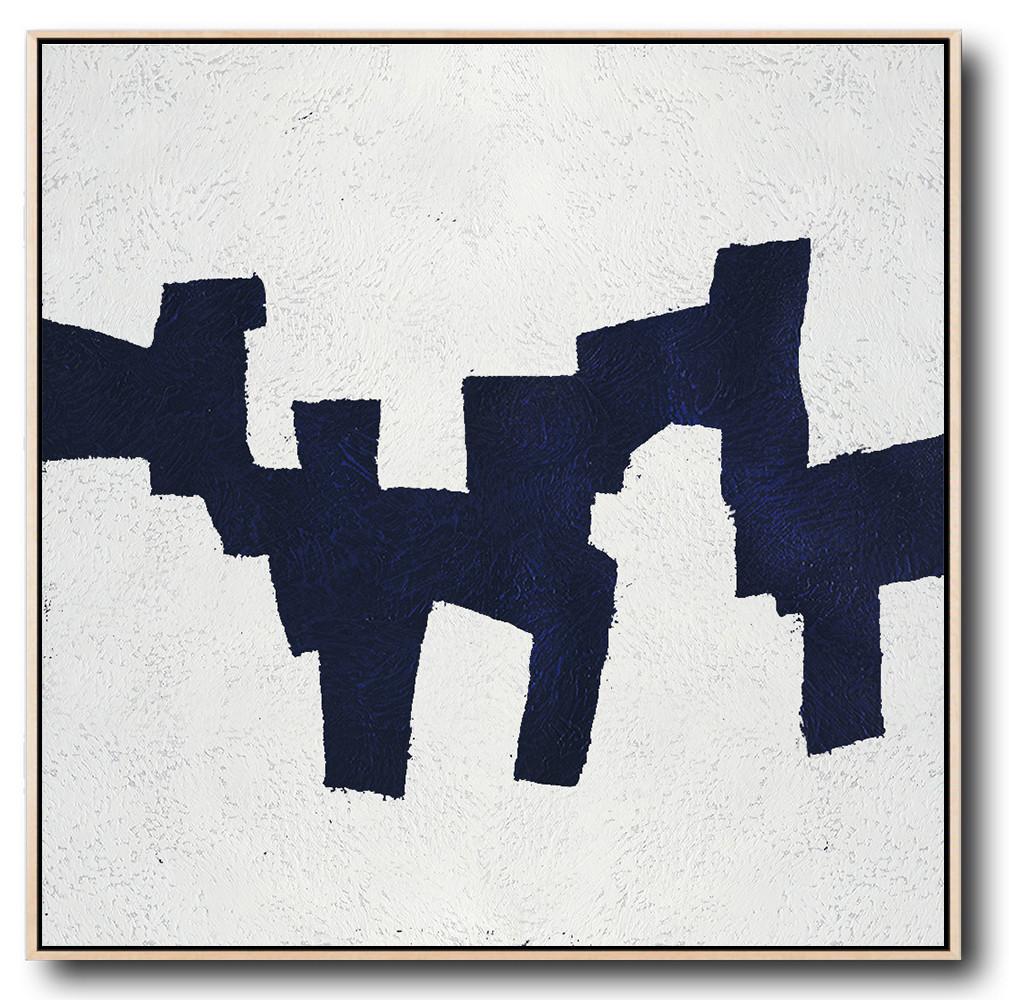 Navy Blue Minimalist Painting #NV122A